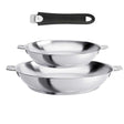 Lot de 2 Poêles hautes inox Strate poignée amovible OFFERTE - CRISTEL