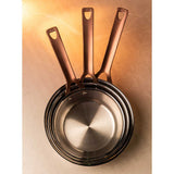 Lot de 3 Casserole Inox Brossé Poignée Cuivrée - CRISTEL en promo