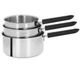 Série de 3 Casseroles Inox Mutine Cristel