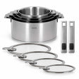 Lot de 4 Casseroles STRATE + 2 Poignées Offertes & 4 Couvercles STRATE - CRISTEL