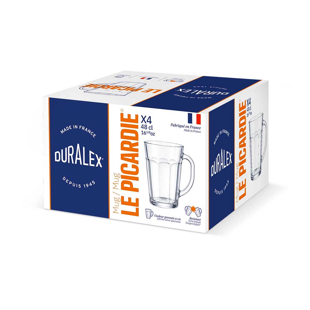 Lot de 4 Mugs Transparent 48 cl PICARDIE - DURALEX en promo