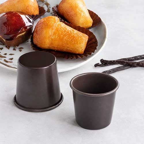 Lot de 6 moules à Dariole et Baba anti-adhérents - GOBEL