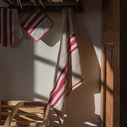 Collection CORDA METIS rayures blanches et rouges- ARTIGA 