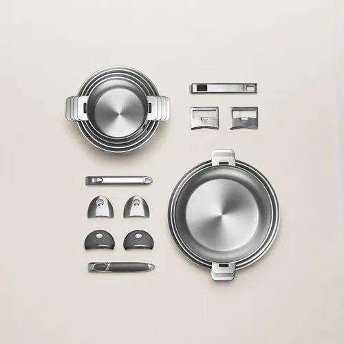 Lot de poignée amovible et 2 anses inox ZENITH - CRISTEL