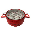 Barbecue de table Grill'Chic rouge avec grille en inox.