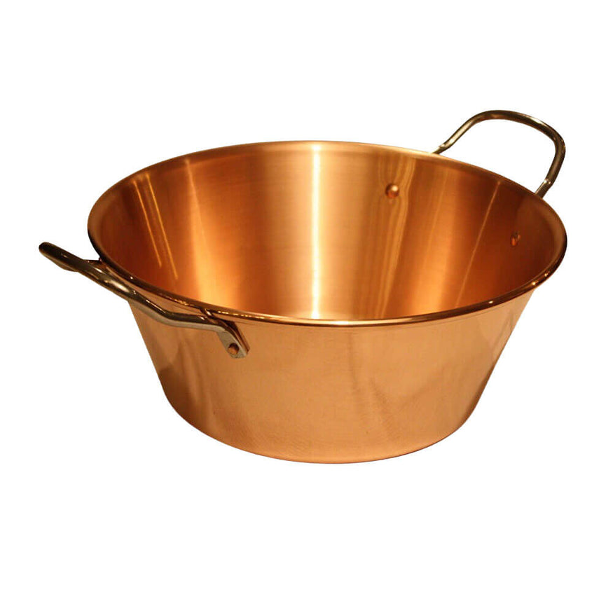Bassine à Confiture En Cuivre - Diamètre 38 Cm, Compatible Gaz, Fabrication Sans Marque