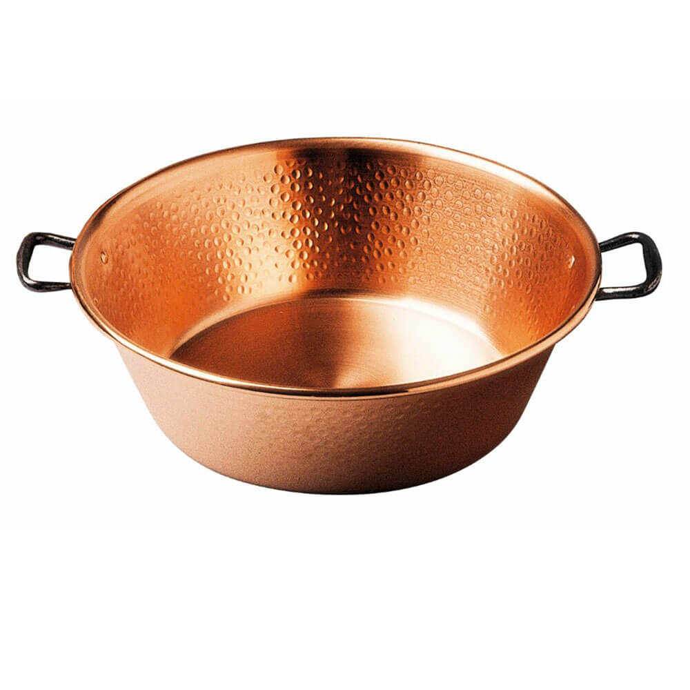 Bassine à confiture cuivre 26.5 cm tous feux sauf induction - le parfait - Gamm vert