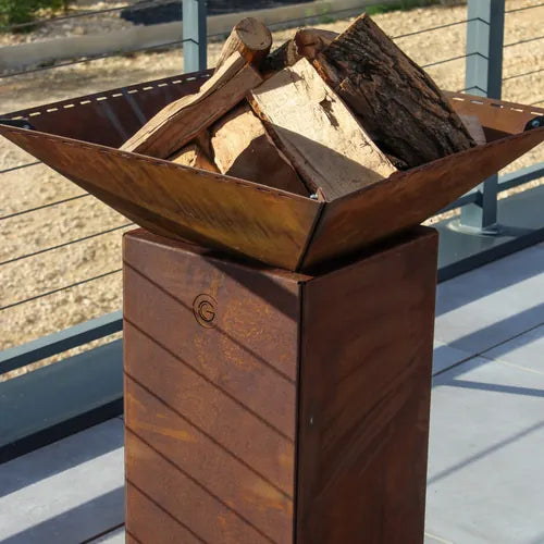 Bol à feu Cévenol Carré - Acier CORTEN - GRILL CHIC chaleur feu lumière