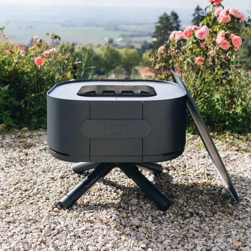 Braséro SAM - ALUVY anthracite ambiance jardin