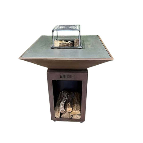Brasero Auvergnat 62 x 62 x 76 cm CORTEN BOIS - GRILL CHIC