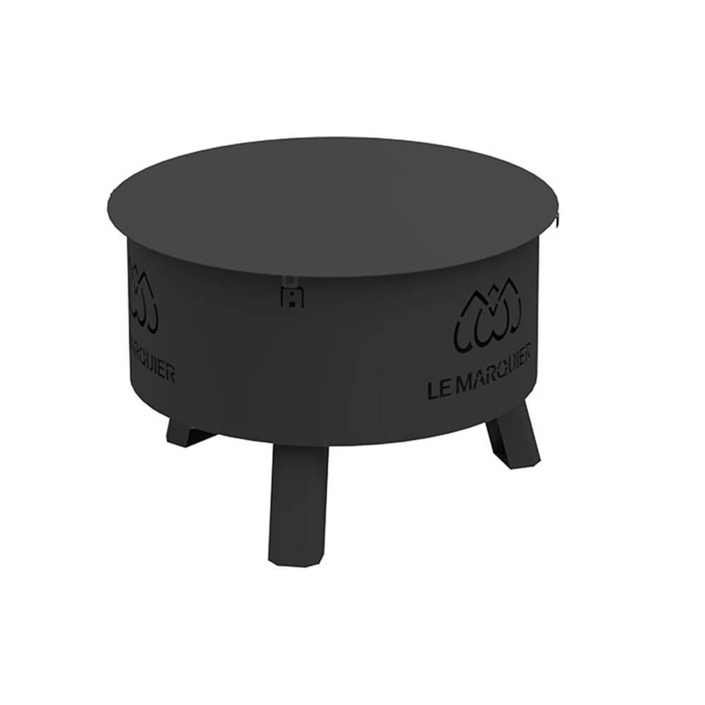 Relaxdays Brasero Avec Protection étincelles, Jardin Et Terrasse, Avec Tisonnier, Foyer Extérieur, HxD 52 X 90 Cm, Noir