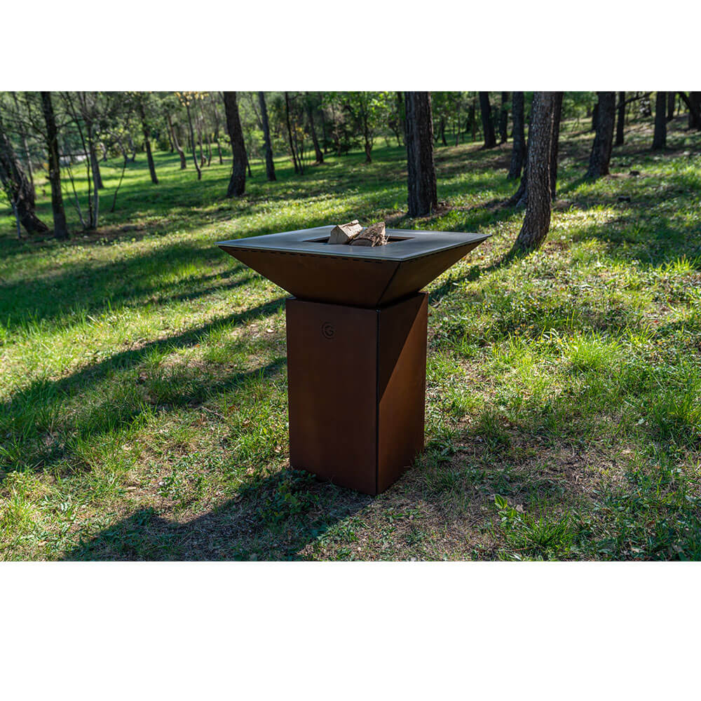 Brasero CEVENOL 74x74x90cm CORTEN - GRILL CHIC vu dans la nature