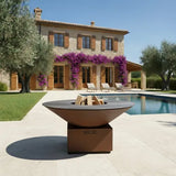 Braséro Cévenol Pool - Acier CORTEN - GRILL CHIC rond ambiance cuisson