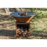 Brasero Classique 100x90cm CORTEN - GRILL CHIC  vu d'en haut