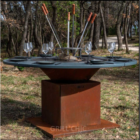 Brasero Festif CORTEN Double Cuve - GRILL CHIC en promo