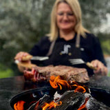cuisson au braséro facile et rapide avec flamme au charbon de bois