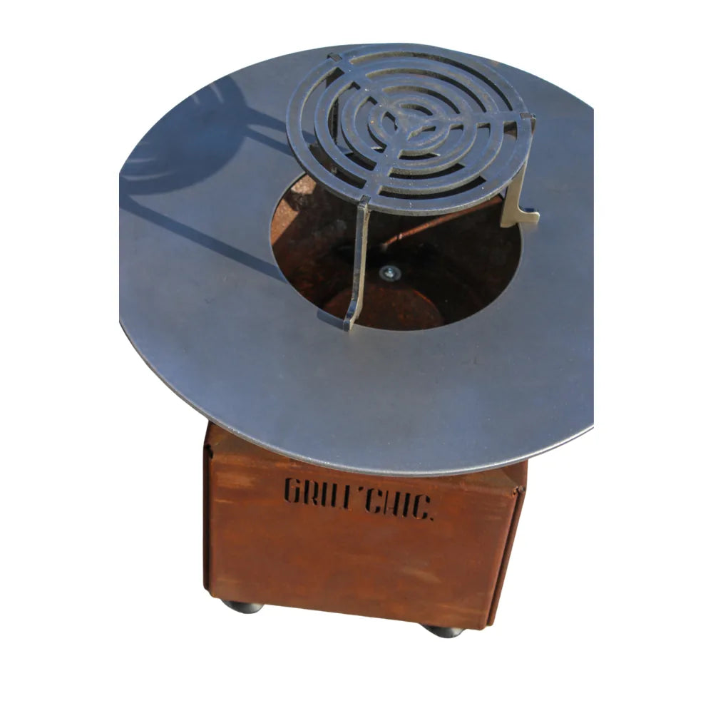 Brasero Mini Cévenol Rond - Acier CORTEN - GRILL CHIC taille l cuisson