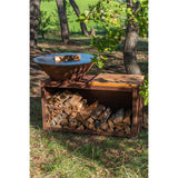 Brasero Traditionnel 100x90cm CORTEN - GRILL CHIC vu de face