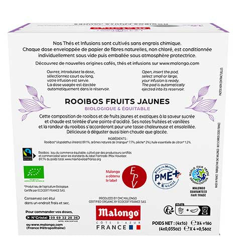 Capsules d'infusion Rooibos fruits jaunes - Machine EOH - MALONGO bio commerce équitable