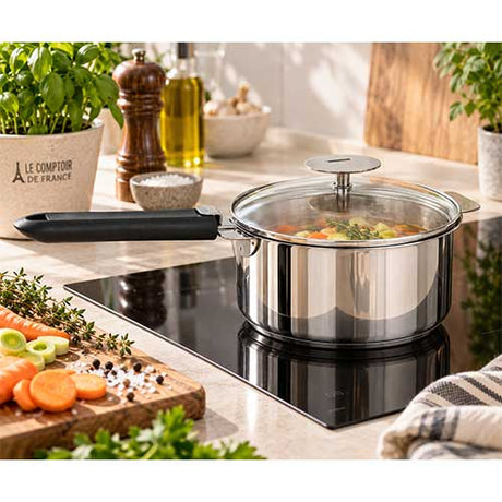 Casserole inox Mutine avec Poignée et Couvercle 20cm - CRISTEL