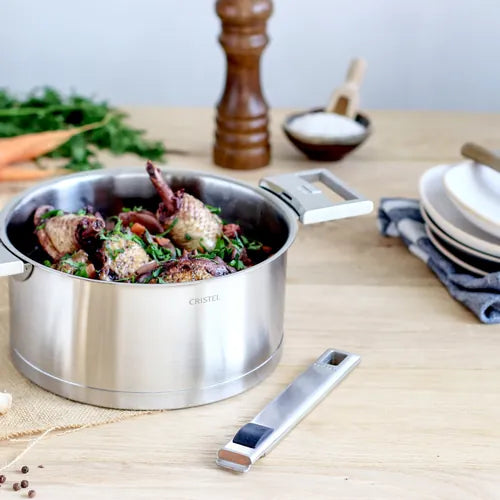 Casseroles inox STRATE poignée ZENITH amovible OFFERTE - CRISTEL