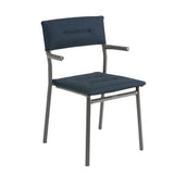 Chaise de jardin Oron avec accoudoir toile BeComfort - LAFUMA bleu encre