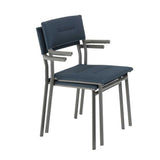 Chaise de jardin Oron avec accoudoir toile BeComfort - LAFUMA empilable