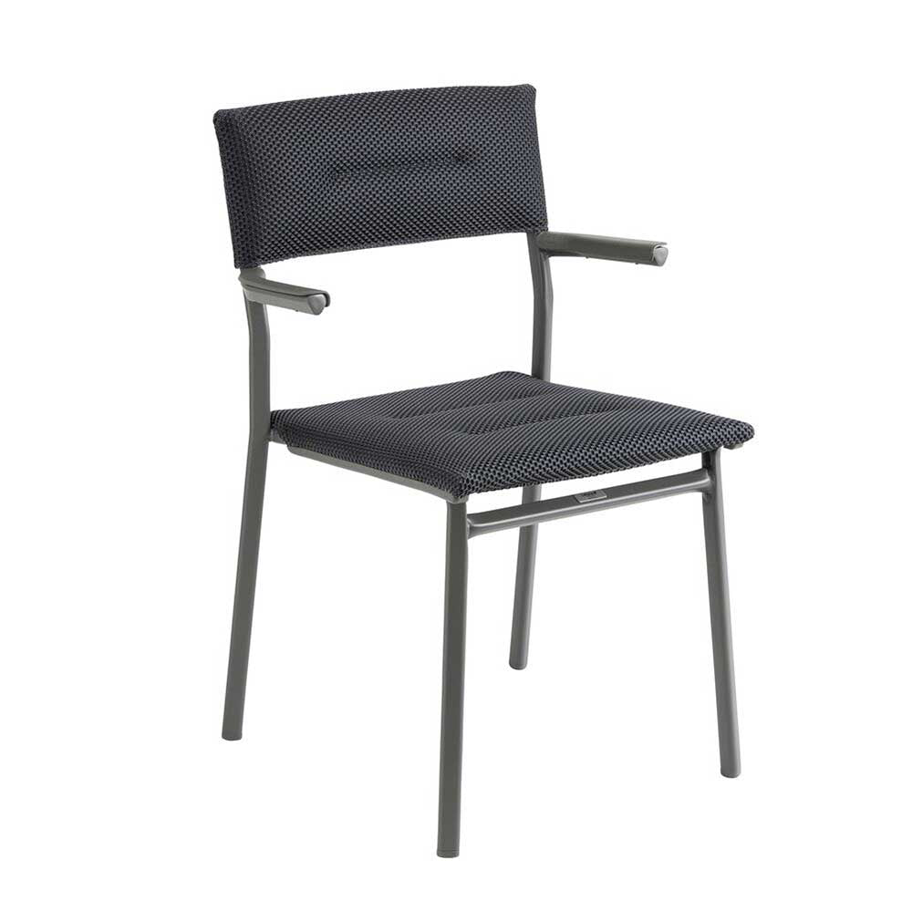 Chaise de jardin Oron avec accoudoir toile BeComfort - LAFUMA dark grey