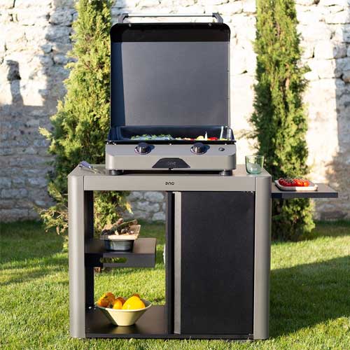 Chariot ACHILLE acier galvanisé avec porte - ENO repas détente cuisine cuisson cuire vos aliments