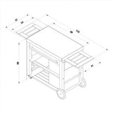 Chariot MOBILOT bois et inox pour plancha - ENO plan mesure tiroir et tablettes espace de cuisine