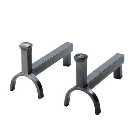 Chenets LEXIC DIXNEUF en acier gris
