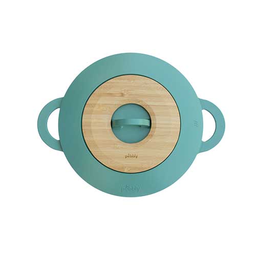 Cocotte céramique multifonction 24 cm Mint Sage - PEBBLY dessous de plat