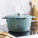 Cocotte céramique multifonction 24 cm Mint Sage - PEBBLY cuit-vapeur