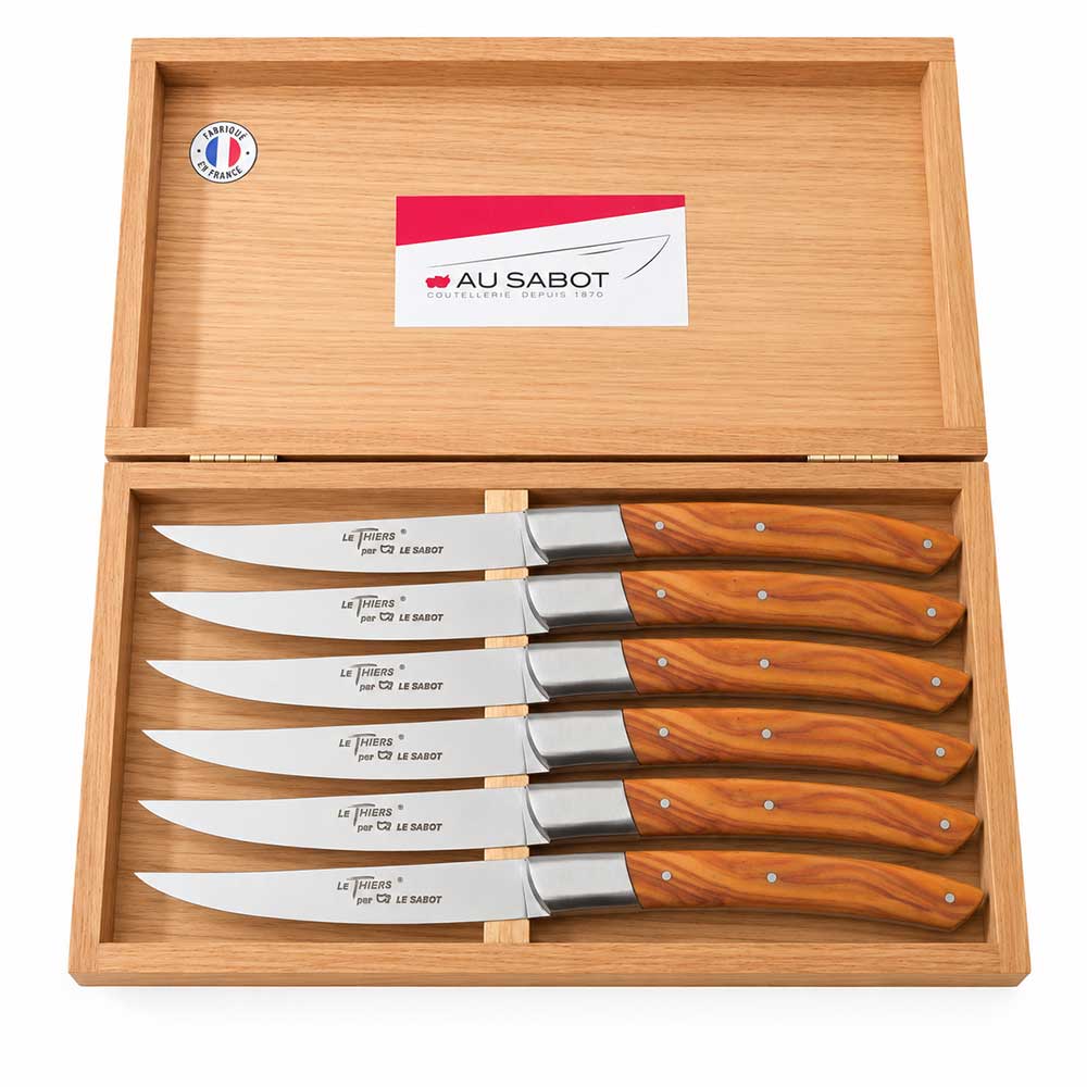 Coffret 6 couteaux Prestige Le Thiers Manche Olivier - Au Sabot