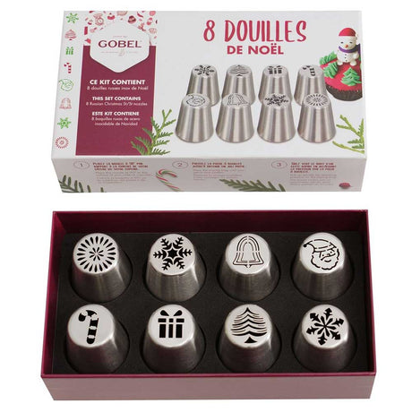 Coffret 8 douilles inox Noël - GOBEL