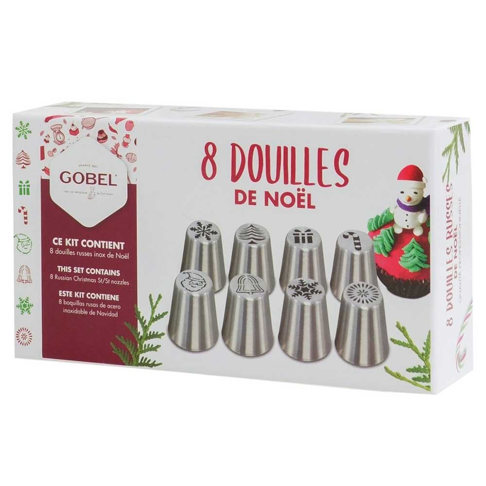 Coffret 8 douilles inox Noël - GOBEL