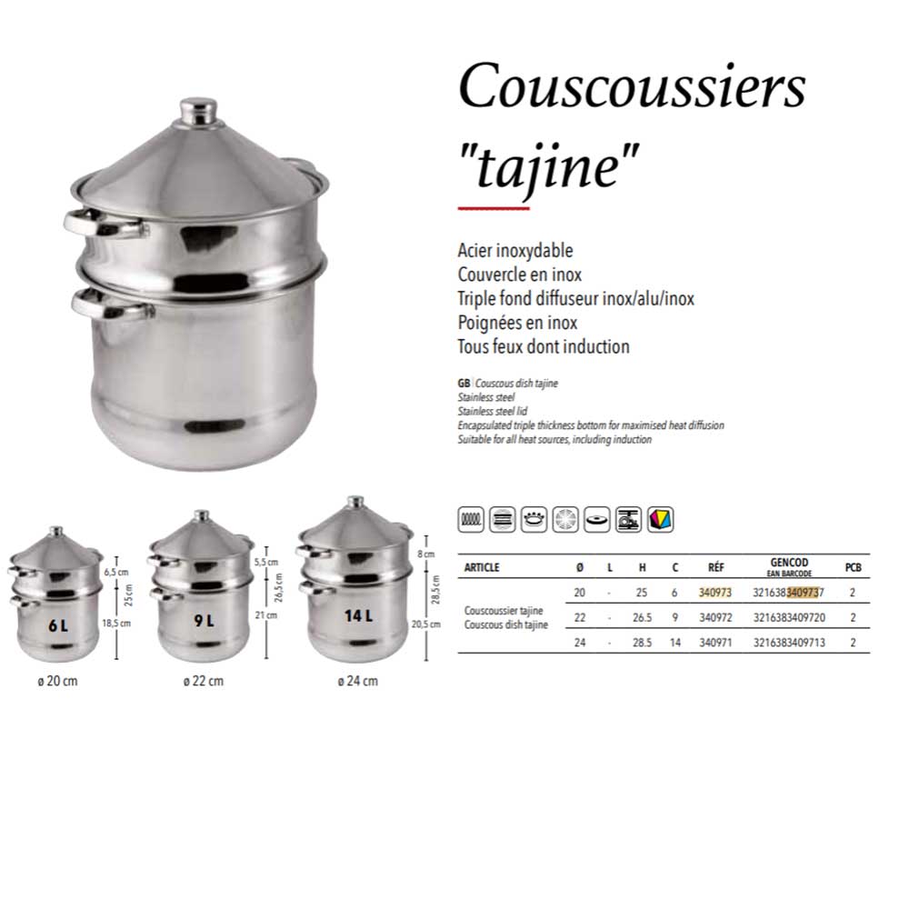 Couscoussier Tajine inox - BAUMALU en promo