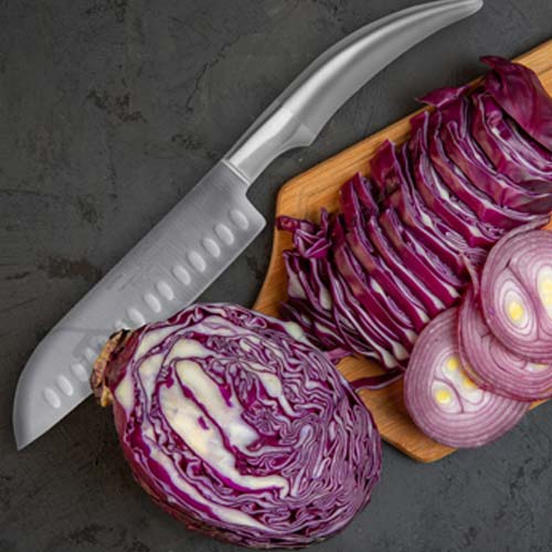 Couteau Santoku Alvéolé 17 cm Styl'Ver - GOYON-CHAZEAU légumes et découpe précise