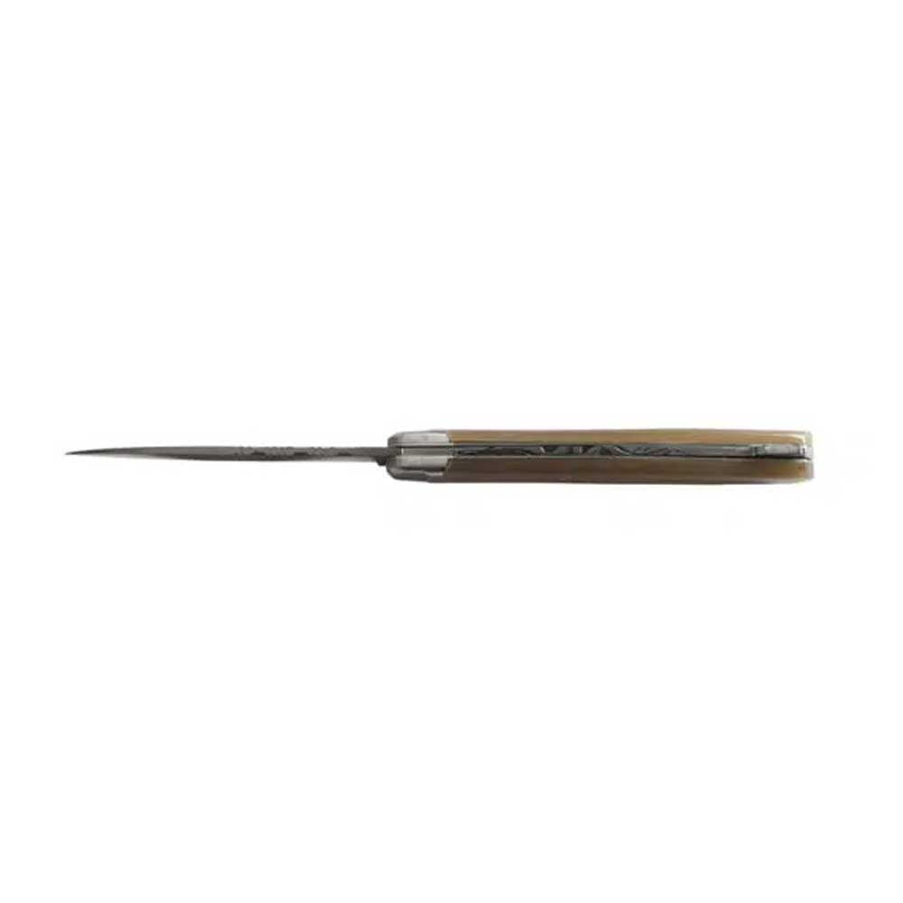 Couteau pliant Hallali Pointe de corne blonde 1 pièce - DOURIS CHASTEL mitre ornée