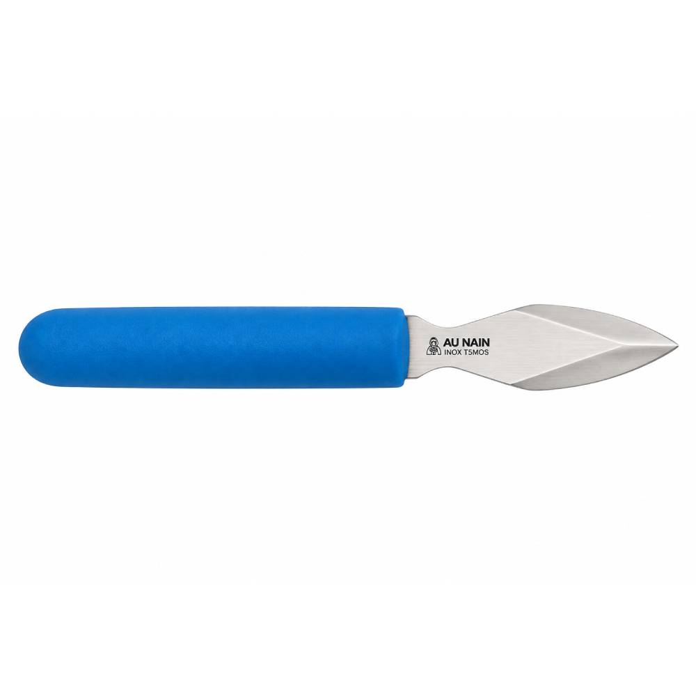 Couteau à huîtres Ergo Losange AU NAIN avec manche ergonomique bleu
