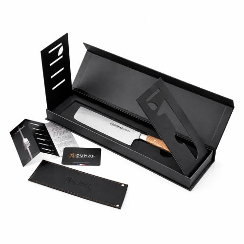 Couteau Nakiri Signature 16 cm 32 DUMAS présenté dans son coffret avec protège-lame et carte d’authenticité