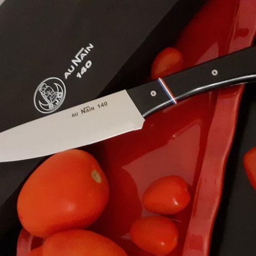 Couteau d'office 9 cm AU NAIN 140 avec manche Micarta noir