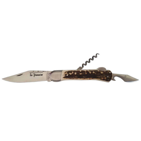Couteau pliant Le Pionnier Chasse Bois de cerf 3 pièces - DOURIS CHASTEL