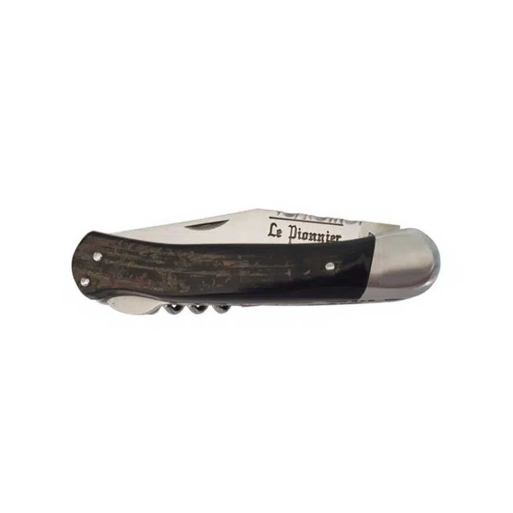Couteau pliant Le Pionnier Chasse Croûte de buffle 3 pièces - DOURIS CHASTEL tire-bouchon ouvre-boite- décapsuleur