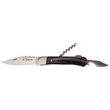 Couteau pliant Le Pionnier Chasse Pointe de corne blonde 3 pièces - DOURIS CHASTEL