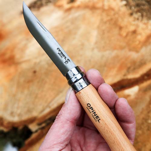 Couteau pliant n°8 Inox avec étui - OPINEL lame inox