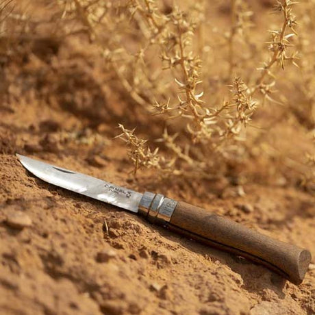 Couteau pliant n°8 Inox Noyer - OPINEL manche en bois qualité outdoor