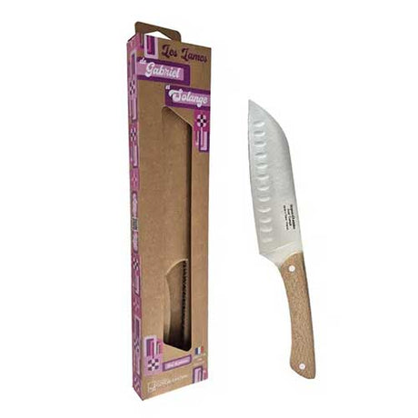 Couteau Santoku Alvéolé Solange Manche Platane - GOYON-CHAZEAU en promotion