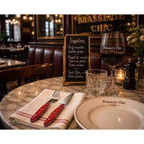 Coffret de 6 couteaux à Steak Bistronome Manche Rouge - Au Nain au restaurant