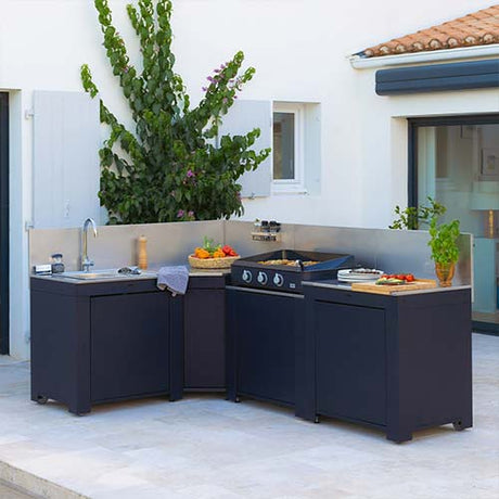 Cuisine COMFORT 5 Modules Bleu Navy - ENO matériaux robustes, inox, acier 